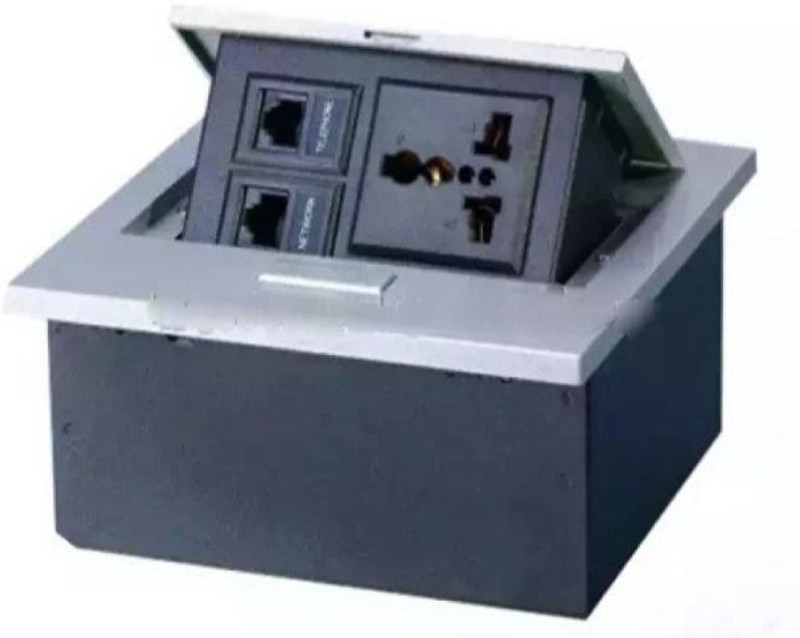 TECHGEAR Small cable cubby pop up box with one power socket one rj45 lan and 1 telephone MP3 Player(Black, 3 Display)
