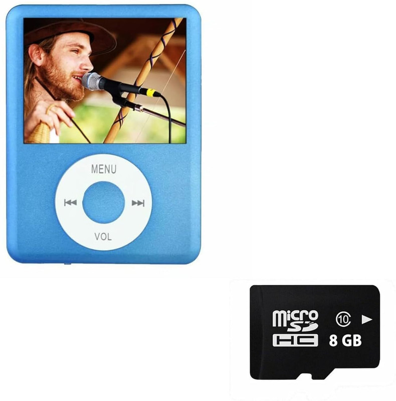DRUMSTONE Portable MP4 Player with 8GB SD Card, Earphones MP3 Player(Grey, 1 Display)
