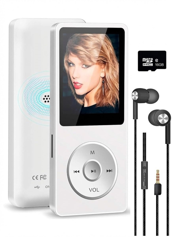 CASON 16GB Mini MP3 Music Player with Bluetooth ,Video Playback,Pocket-Sized MP3 16 GB MP3 Player(White, 1.8 Display)