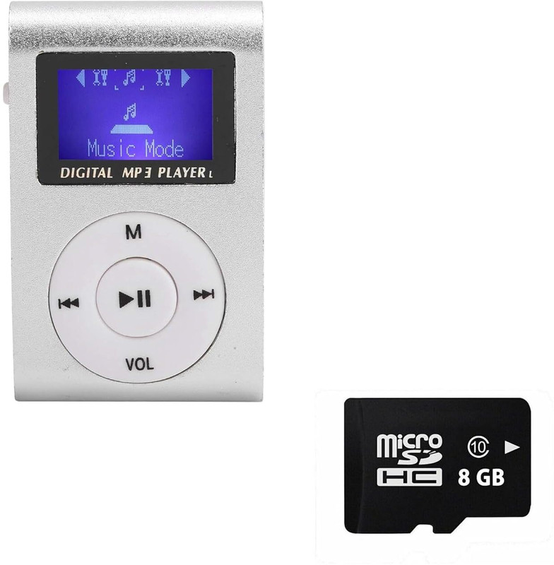 DRUMSTONE MP3 Player with 8GB SD Card, 1.8" LCD Screen, FM Radio MP3 Player(Black, 1.8 Display)