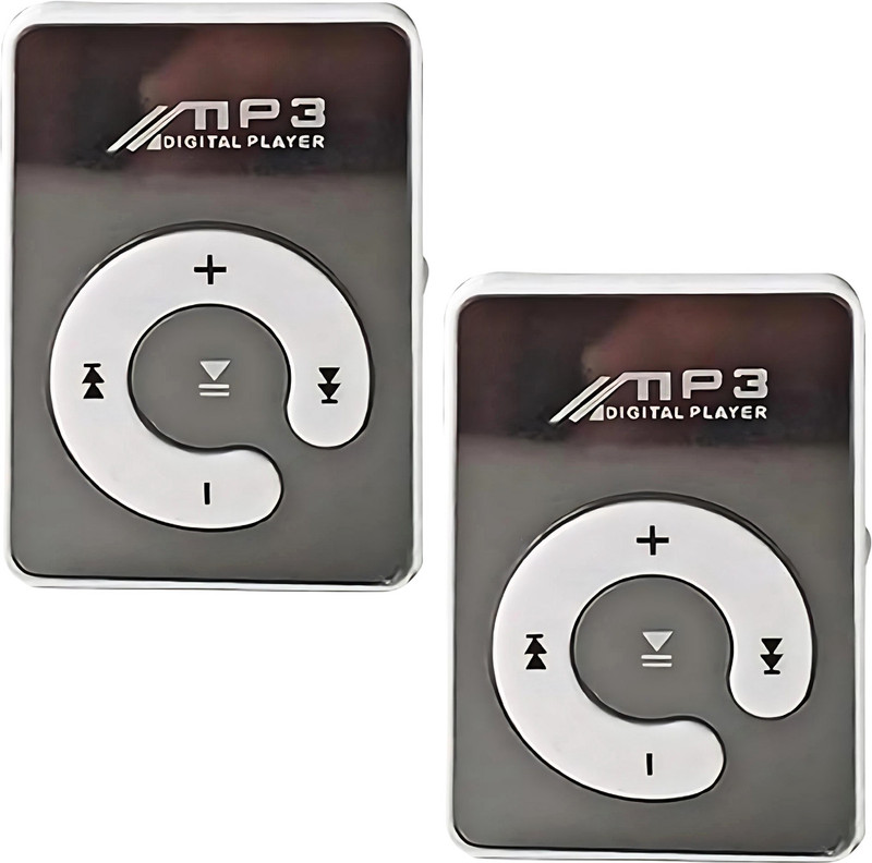 DRUMSTONE BUY 1 GET 1 Portable Mini MP3 Music Player with Memory Card Slot MP3 Player(Silver, 4 Display)