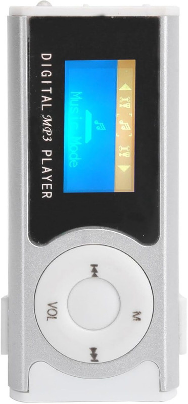 Raptas Portable Sports MP3 Flashlight Mini BackClip LCD Mini Screen Music Media Player 16 GB MP3 Player(Silver, 3.4 Display)