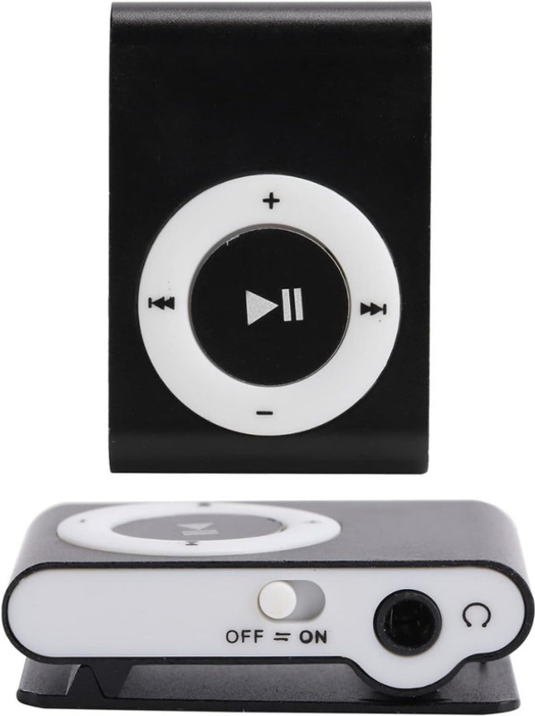 Elevea MP3 Player with Earphone, Mini Music Player for Easy Controls - 15 Year Warranty MP3 Player(Black, 0 Display)