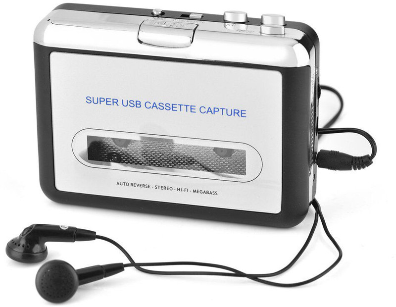 atdaraz Portable Cassette Player, Convert Walkman Tape Cassettes to MP3 Format MP3 Player(Silver, 3 Display)