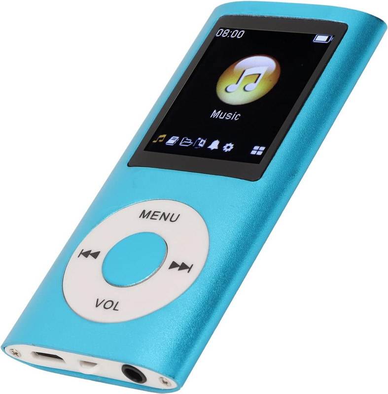 Rhobos Bluetooth MP4 Player, Slim, Portable, Lossless Sound, LCD Screen, High-Fidelity 16 GB MP4 Player(Blue, 1.8 Display)