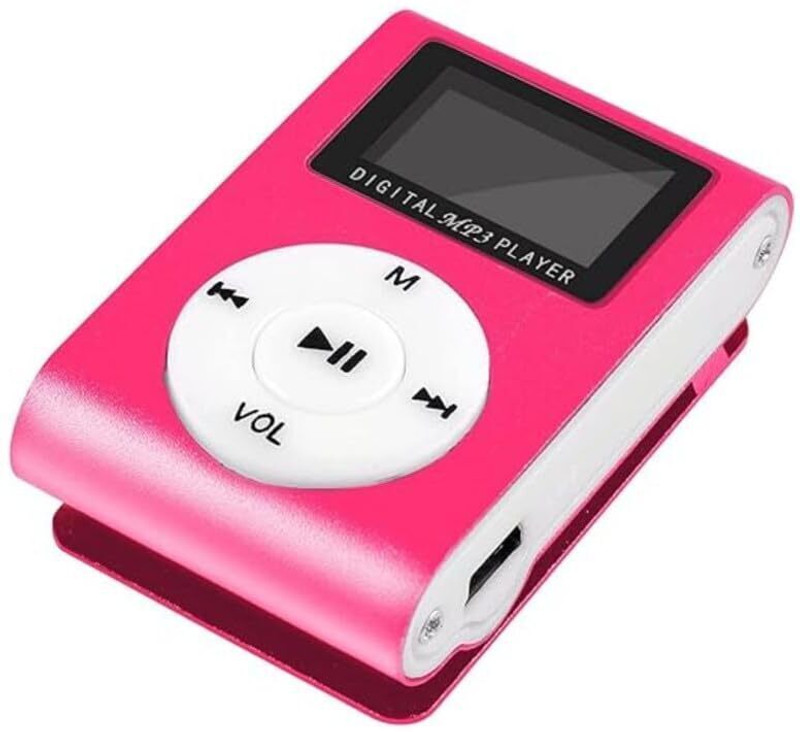 DRUMSTONE MP3 Music Player: Small and Lightweight Pocket Player with Lossless Sound 8 GB MP3 Player(Pink, 2 Display)