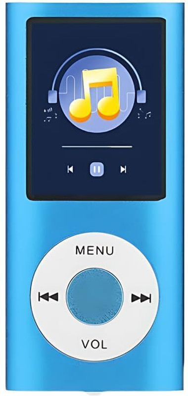 DRUMSTONE Lossless Sound, Quick Access Buttons, and Shuffle/Repeat Modes MP4 Player(Blue, 1.8 Display)