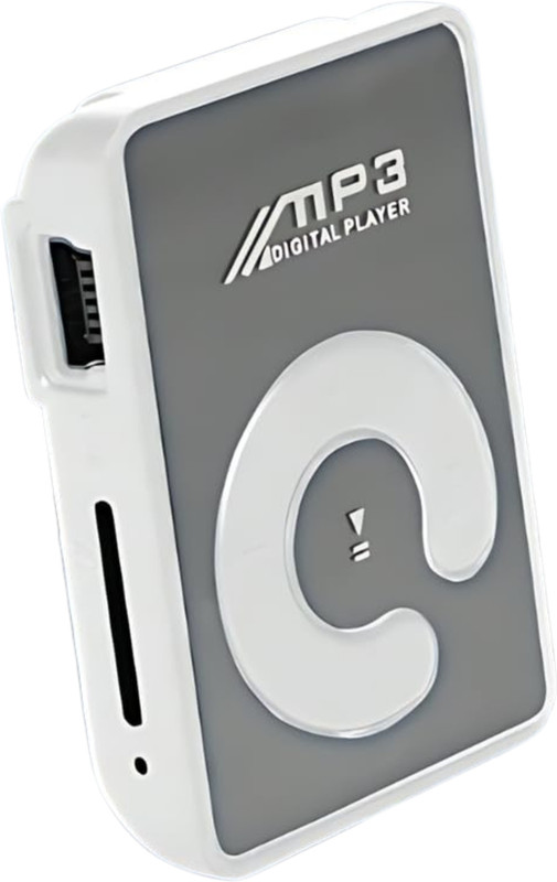 DRUMSTONE Compact MP3 Player with Back Clip | Memory Card Slot | Lightweight & Portable MP3 Player(Silver, 2 Display)