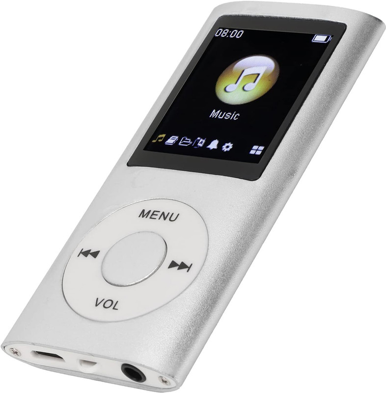 Rhobos HiFi Lossless Sound Slim MP4 Player with 1.8 Inch LCD Screen, Portable Digital 16 GB MP3 Player(White, 3 Display)