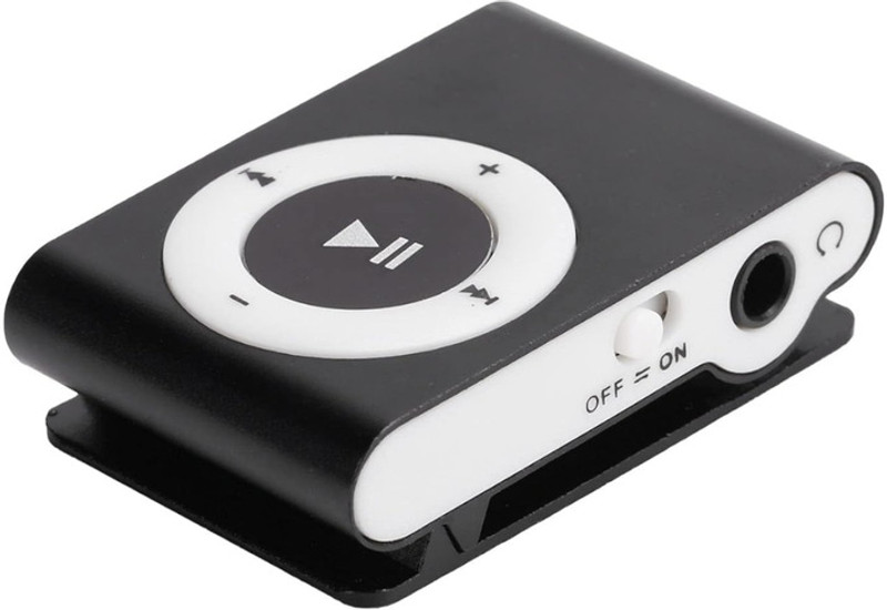 DRUMSTONE Mini Clip MP3 Player, Compact Music Player with Earphone - 15 Years Warranty MP3 Player(Black, 0 Display)