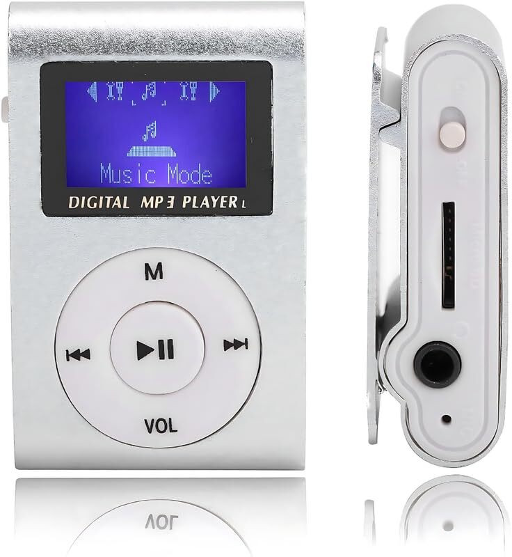 DRUMSTONE Digital Mini MP3 Player with Earphones (Memory Not Included) - 15 Years Warranty MP3 Player(Silver, 1.2 Display)