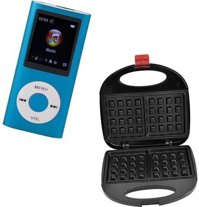 Raptas Combo C1158 Sleek MP4 Player Compact, lightweight & Delight Waffle Maker 16 GB MP4 Player(Blue, 2.4 Display)