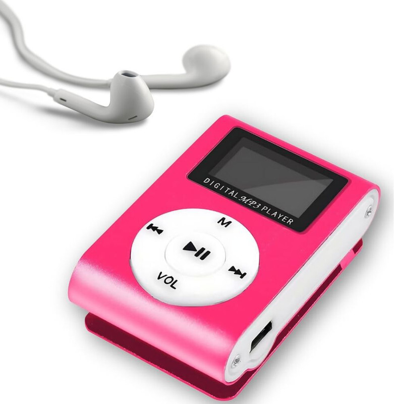 Rhobos MP3 Music Player with Earphones & USB Cable, Back Clip, Supports up to 32GB 8 GB MP3 Player(pink, white, 4 Display)