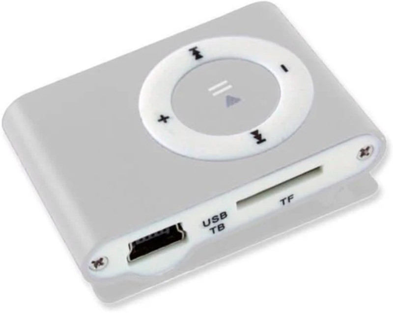 Elevea Mini MP3 Music Player with Earphone for Daily Entertainment - 15 Years Warranty MP3 Player(Silver, 0 Display)