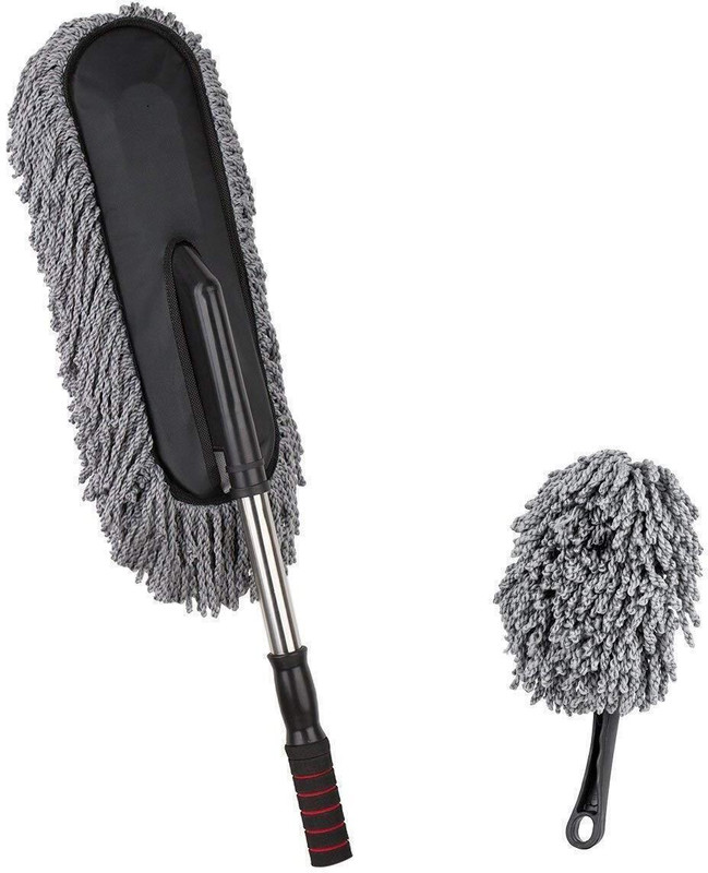 H HANUMANT ENTERPRISE 2 PCS Super Soft Primium Microfiber Car Cleaning Brush Ideal as Mop Car Duster Combo