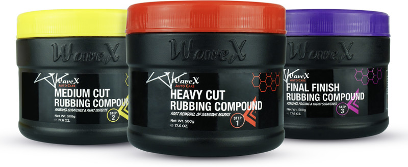 Wavex Hard Cut, Medium Cut and Final Finish Rubbing Compound(500 gm Each) Combo