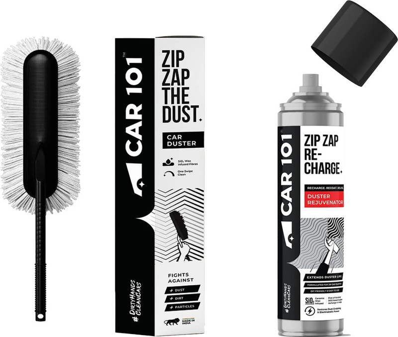 Car 101 1 Zip Zap Combo – Car Duster + Recharge Rejuvenator Spray | SiO₂ Wax Infused Combo
