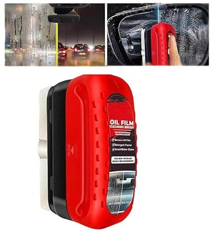 Clivemont 1 Car Mirror Oil Film Cleaning Brush Combo
