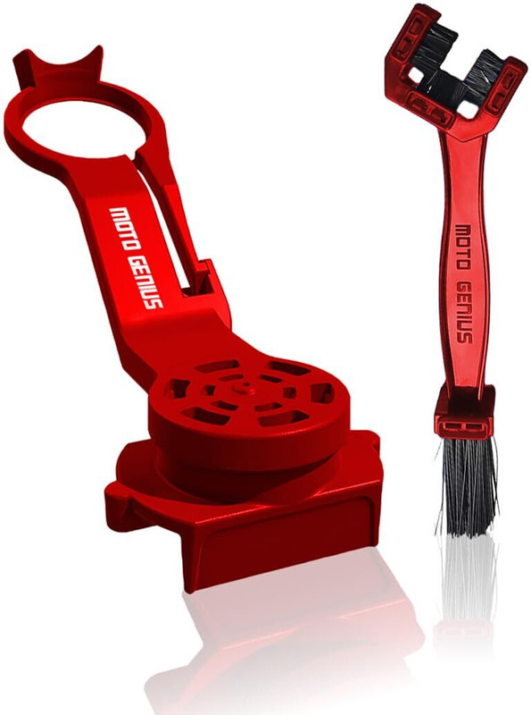 Moto Genius Chain Lube Applicator, Chain Cleaning Brush Combo