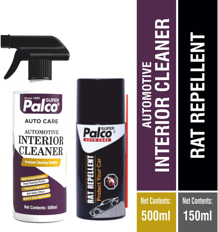 PL SUPER PALCO Auto Care 2 Products Set Auto Interior Cleaner 500ml & Rat Repellant 150ml Combo