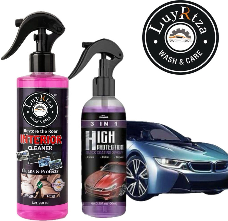 LUYRTZA 2× Car Interior Cleaner Spray and 3 in 1 High Protection Ceramic Coating Spray Combo