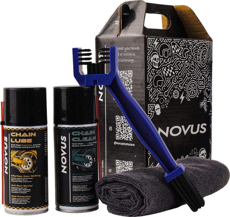 Novus Motocare Novus Chain Maintenance Kit 150Ml, Novus Chain Lube, Novus Chain Clean, Tools Combo