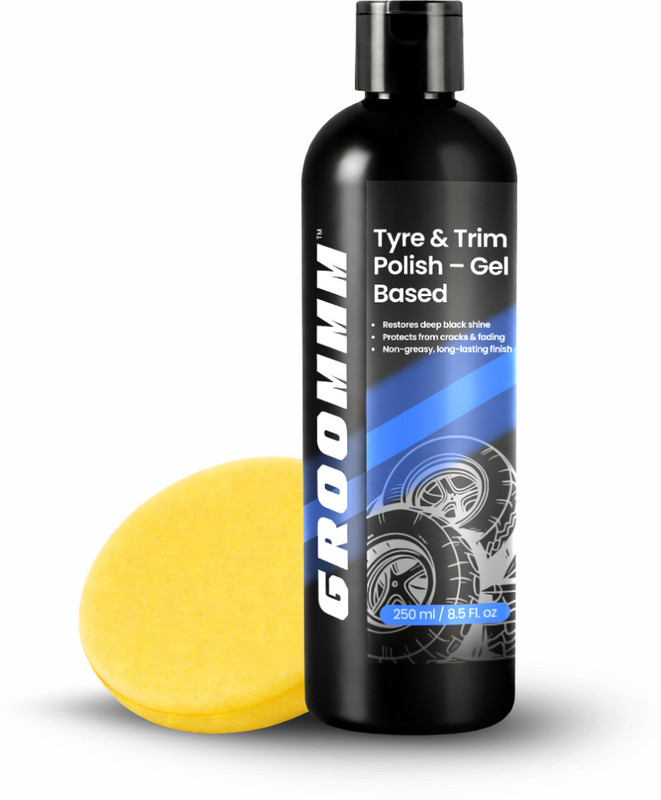 GROOMMM Tyre & Trim Cleaning Gel (250ml) With 350 GSM Cloth Combo