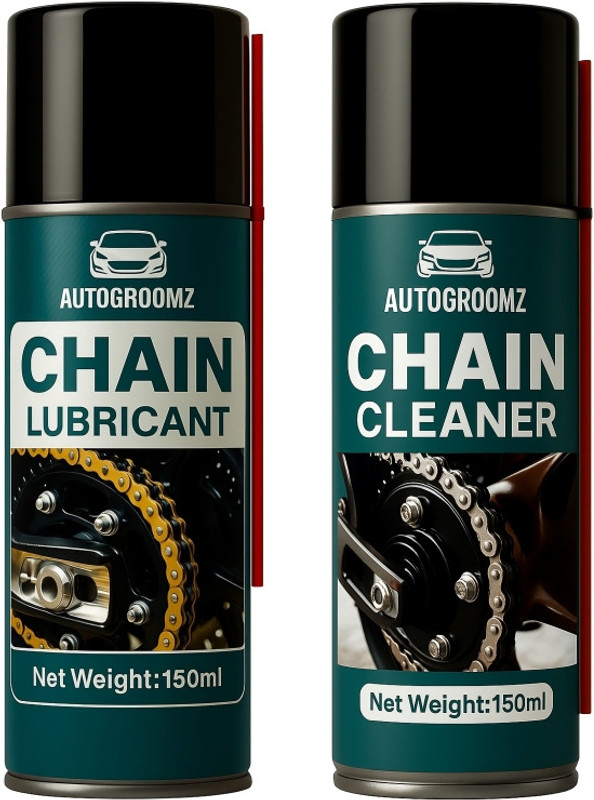Autogroomz Chain Lube 150ml, Chain Cleaner 150ml Combo