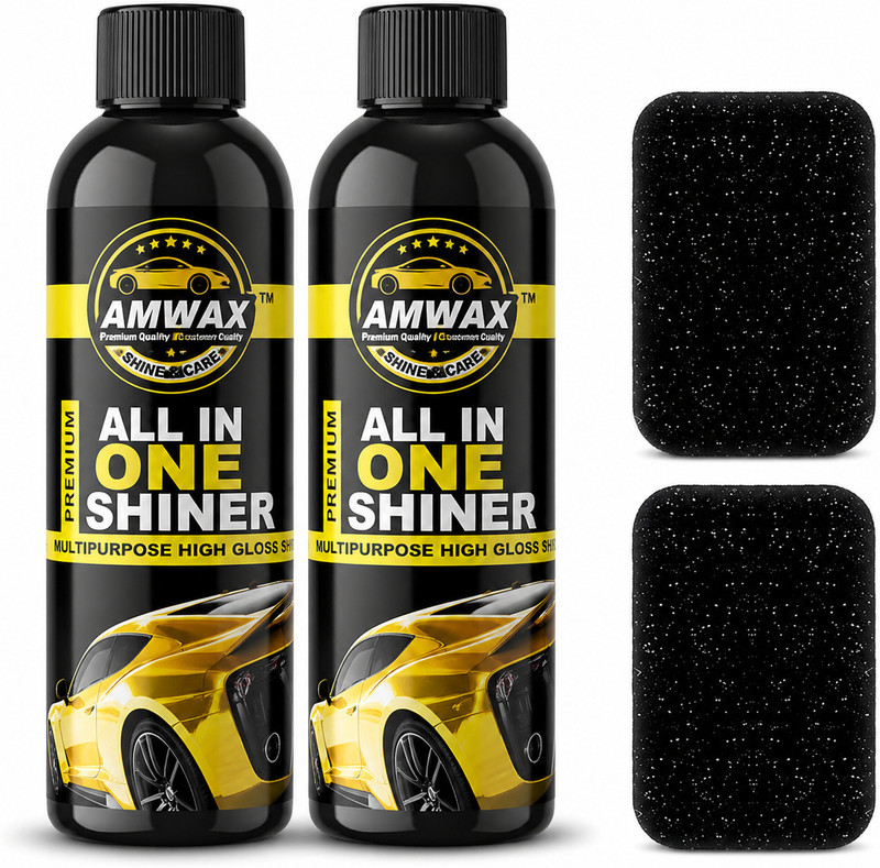 amwax ALL IN ONE POLISH 120 ML, TYRE SHINER 120 ML, CAR AND BIKE BODY POLISH 120 ML Combo