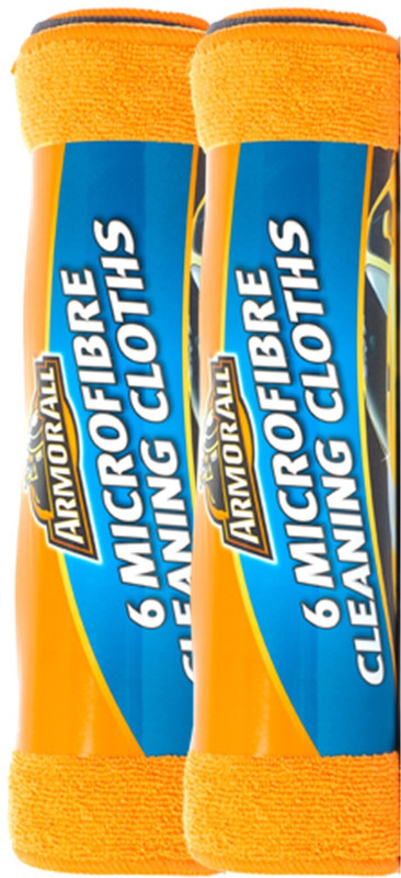Armor All Microfibre Cleaning Cloths (Set of 6 - 30cm x 40cm) Pack of 2 Combo