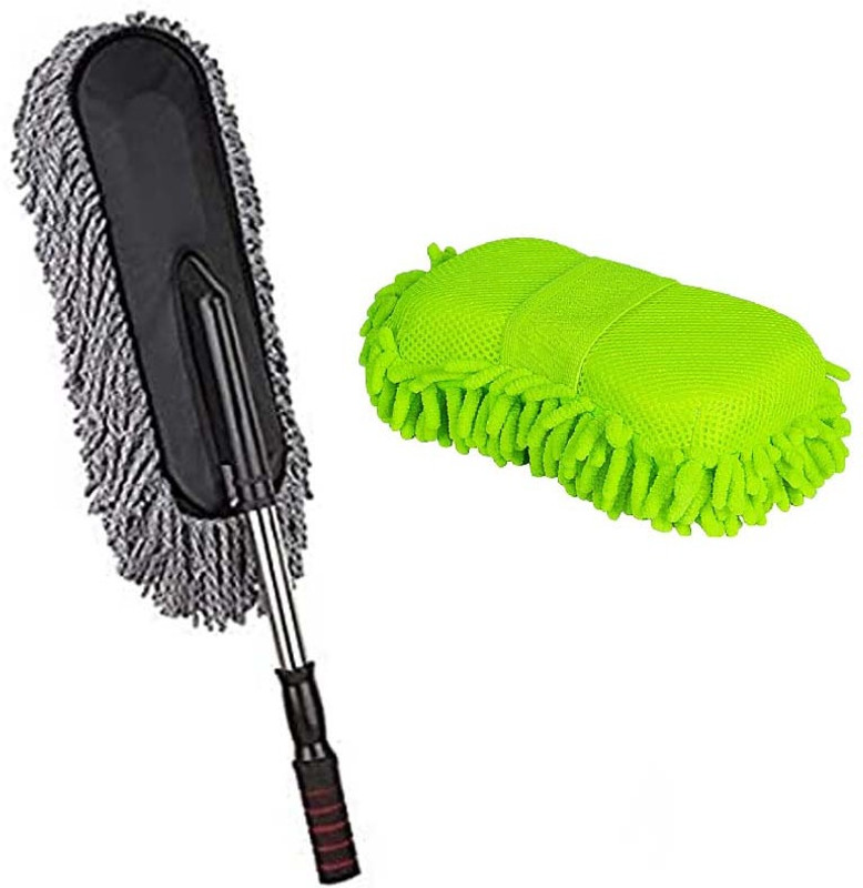 WINKCART Microfiber Cleaning Duster,Washing Scrub Combo