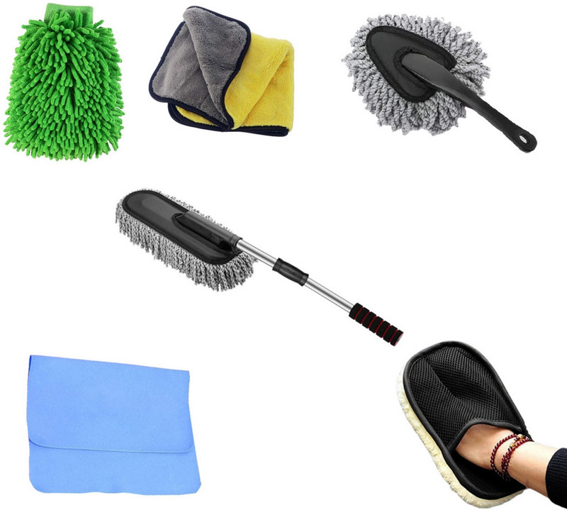 ORIDOR 6 Pcs Combo Of Big Duster, Gloves, Magic Towel, Small Duster, Towel, Wash Mitt Combo