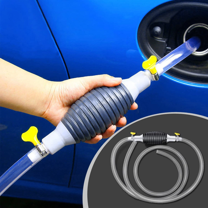 BEMALL Liquid/Fuel Transfer Pump Sucker Siphon with 2 Meter Durable PVC Hose Pipe Combo