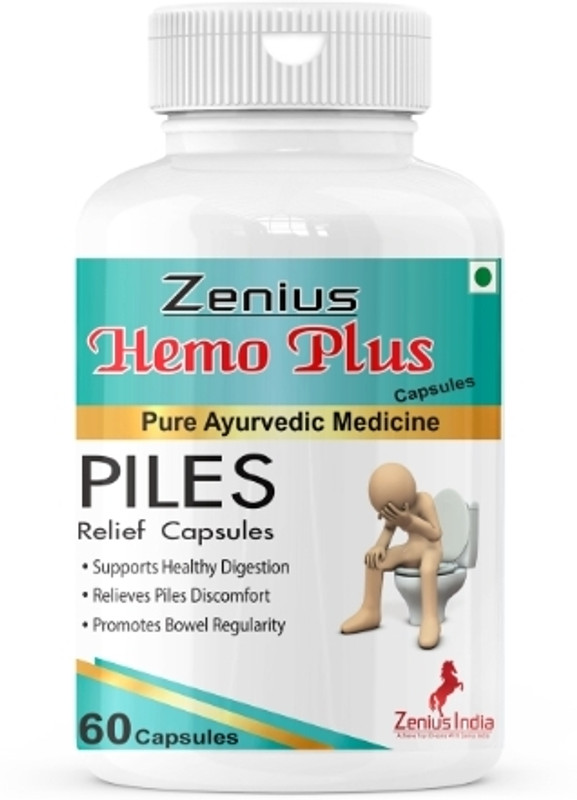 Zenius India Hemo Plus Capsule for Piles ayurvedic Capsule for Bleeding and Non Bleeding Pile(60 Capsules)