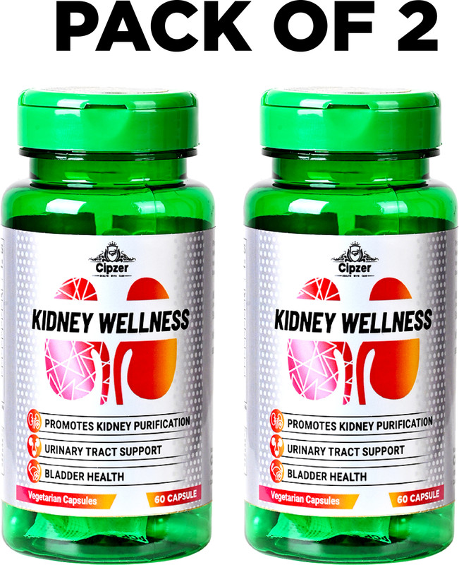 CIPZER Kidney Wellness 120 Capsules | Dissolve Kidney Stone & Detox| Stone Breaker(Pack of 2, 120 Capsules)