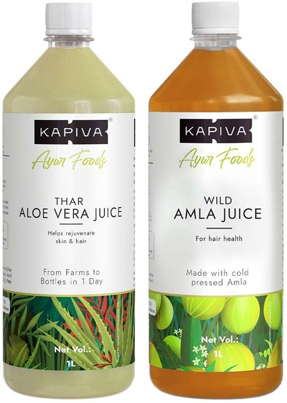 Kapiva Wild Amla Juice 1L + Thar Aloe Vera Juice (with Pulp) 1L | Boosts Immunity(Pack of 2, 2 L)