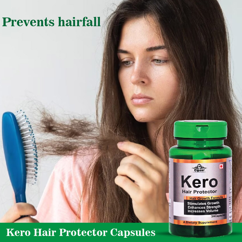 CIPZER Kero Hair Protector 30 Capsule| For Long Hair, Dandruff Free Hair, Shinning Hair(30 Capsules)