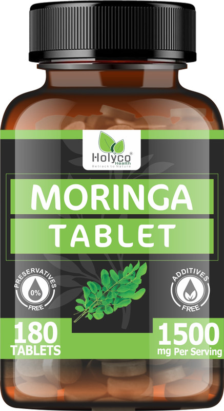 Holyco Health Moringa Tablet | Moringa oleifera, Drumstick, Sahijan Powder| 180 tablets(180 Tablets)