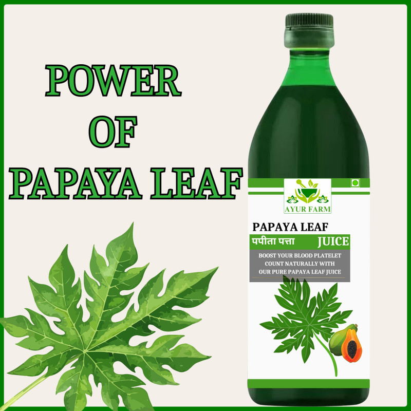 Ayur Farm Papaya Leaf Juice | Improve Blood Platelets Count | Ayurvedic Papaya Leaf Juice(500 ml)