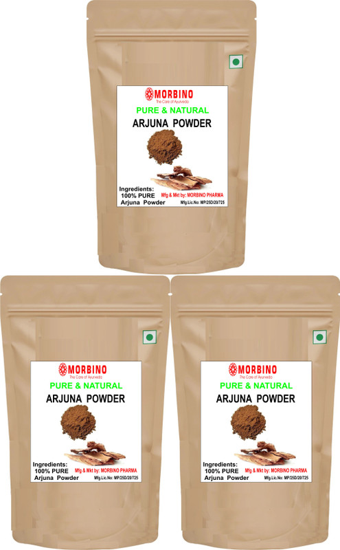 morbino 100% Pure Arjun ka Powder Kwath , Arjuna Bark, Arjun Tree Chhal (3 x 100 g)(300 g)