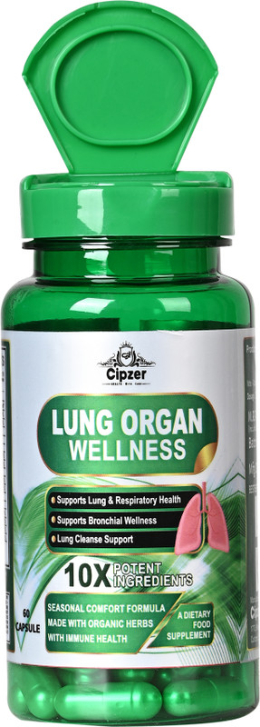 CIPZER Lung Organ Wellness 60Capsules-Supports Lung,Respiratory Health &Broncial Health(60 Capsules)