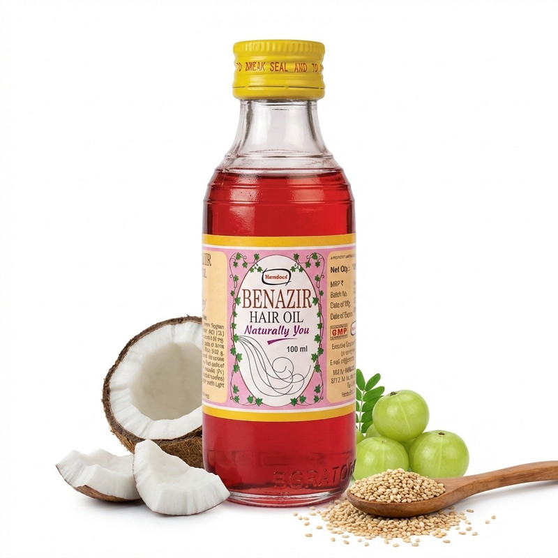 Hamdard Benazir Hair Oil-Ayurvedic Coconut,Amla & Sesame Oil for Hair Fall & Strong Hair(100 ml)