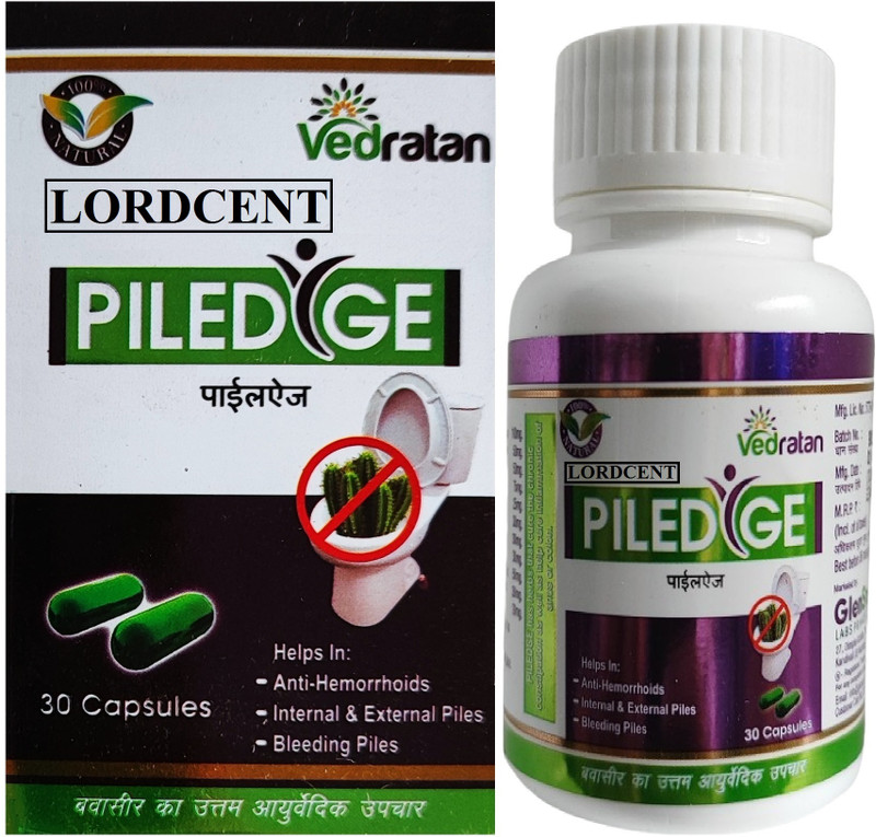 LORDCENT PILE EDGE CAPSULES FOR PILES,FISSURES,ARSH,MASA,BHAGANDAR,BAVASIR,CONSTIPATION(30 Capsules)