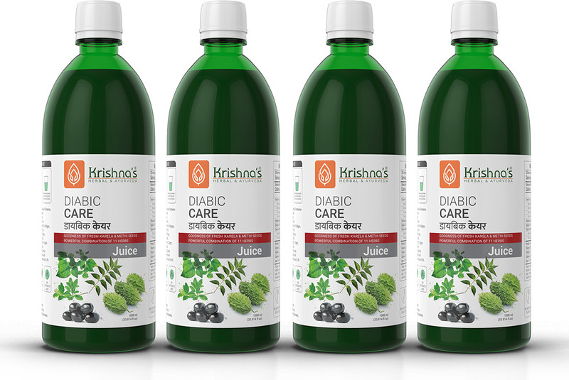 Krishna's Herbal & Ayurveda Diabic Care Juice Helps Manage Blood Sugar Boosts Metabolism, Improves Digestion(Pack of 4, 4000 ml)