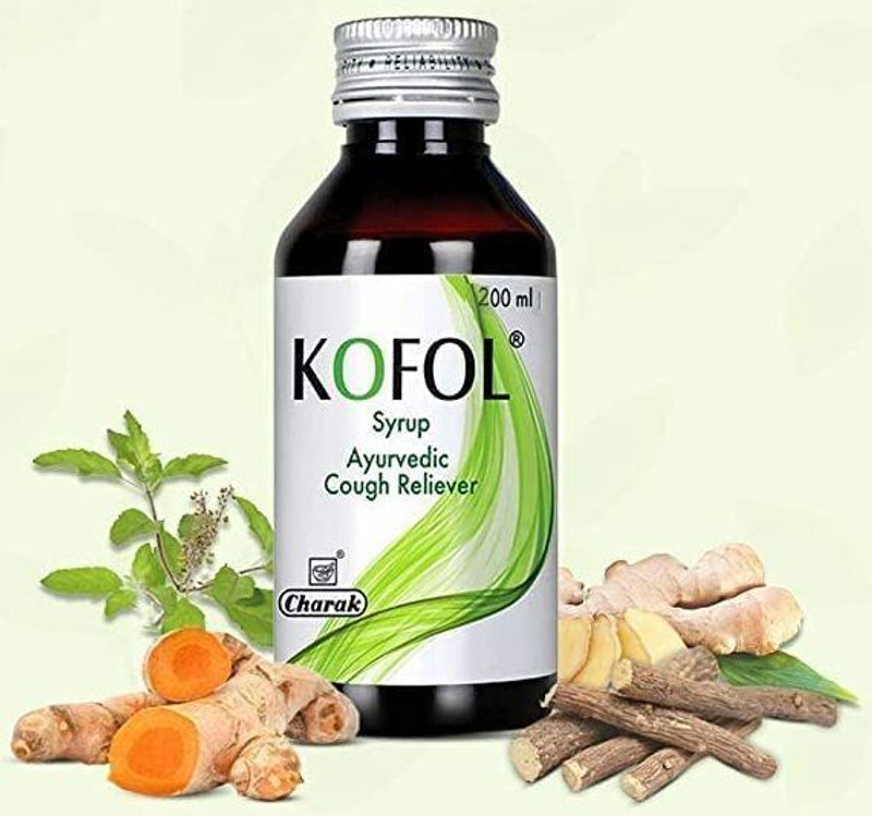 Kofol Ayurvedic Cough Syrup | Non-Drowsy Relief for Dry & Wet Cough, Soothes Throat(200 ml)