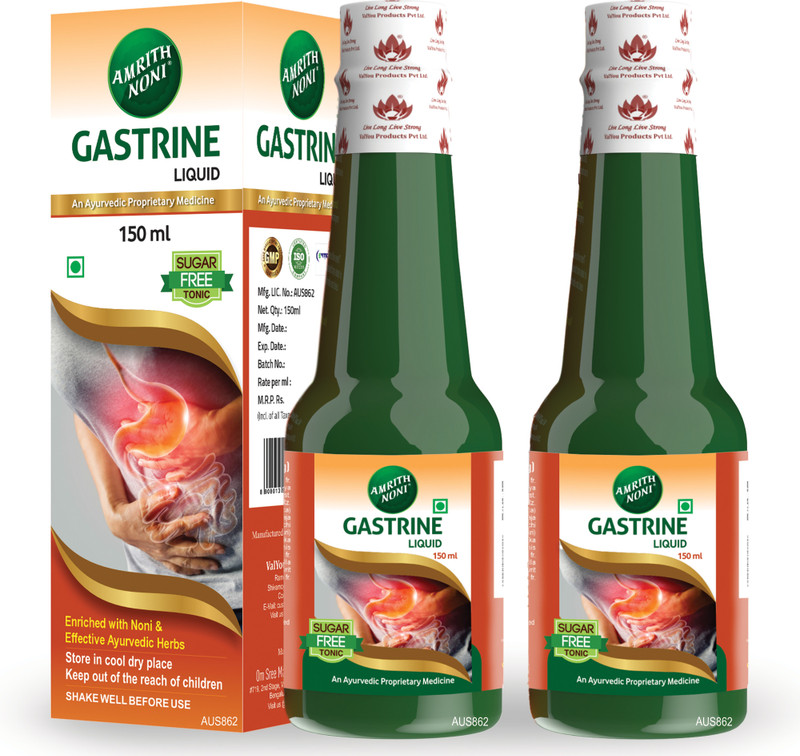 AMRITH NONI Gastrine Ayurvedic Formula for Acidity & Gas 150ml(Pack of 2, 300 ml)