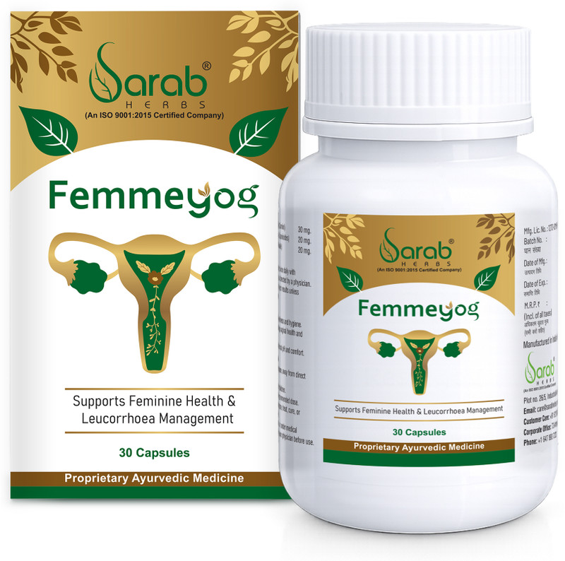 SarabHerbs Femmeyog Ayurvedic Women’s Health Capsules(30 Capsules)