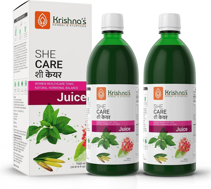 Krishna's Herbal & Ayurveda She Care Women Wellness Juice, Natural Hormonal Balance, 1000ml Each(Pack of 2, 2000 ml)