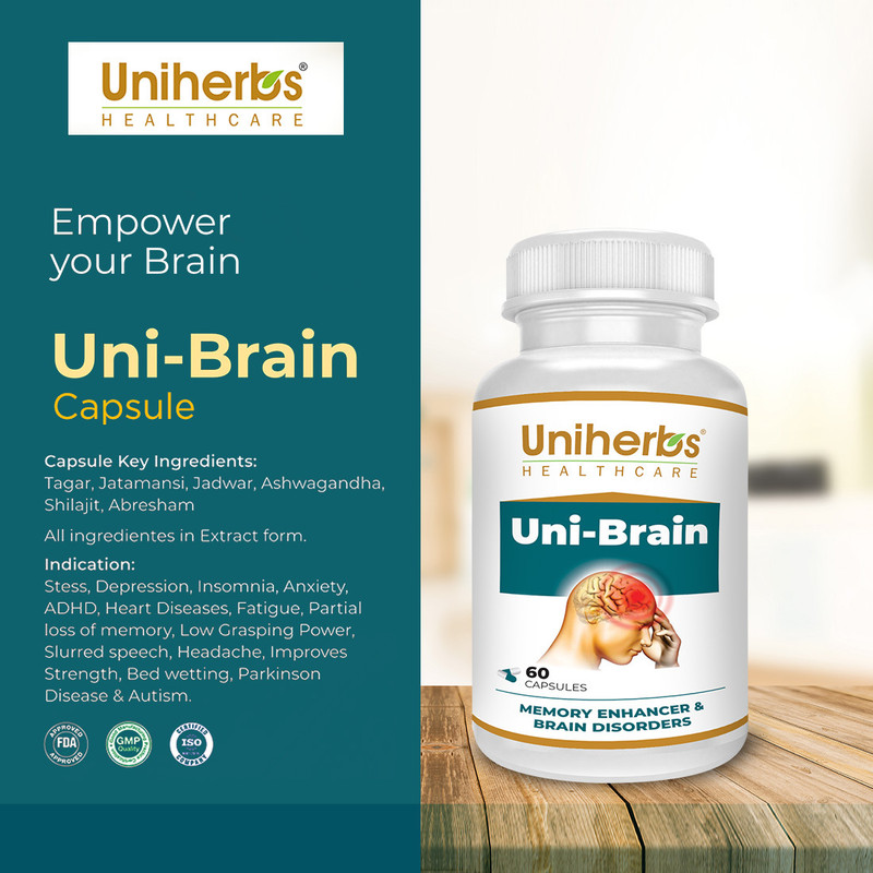 Uniherbs Uni Brain Capsule to Enhance Brain Health Function For Male & Female(60 Capsule)(60 Capsules)