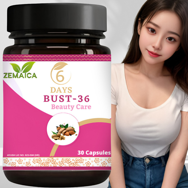 ZEMAICA Bust 36 Capsule Natural Herb For Glowing Skin For Women & Girls pack 1(30 Capsules)